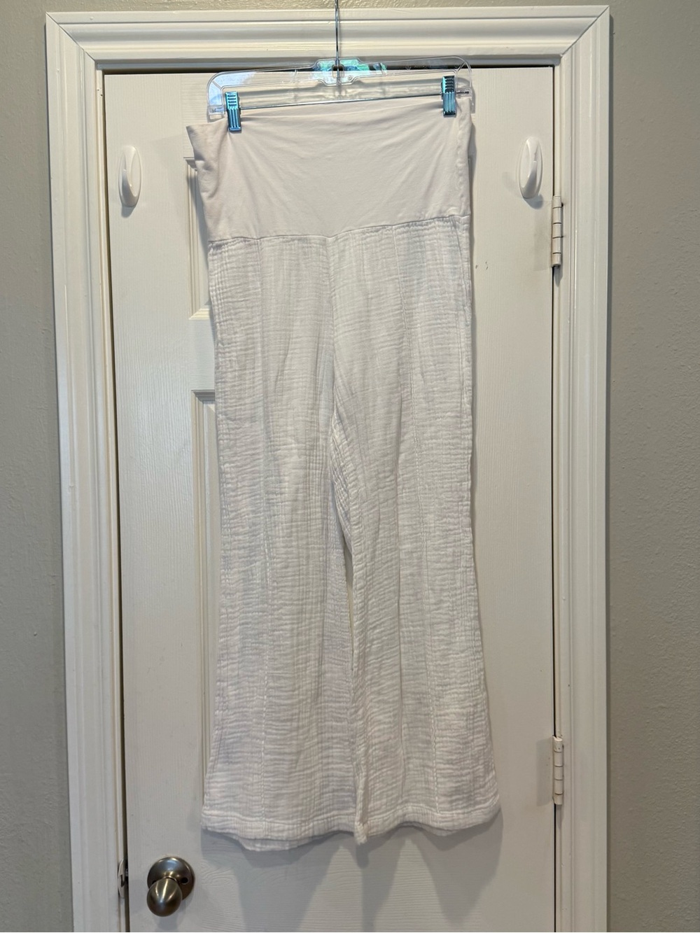 Tribe Kelley White Gauzy Pants Women’s Small Cotton USA Made Beachy Resort Boho